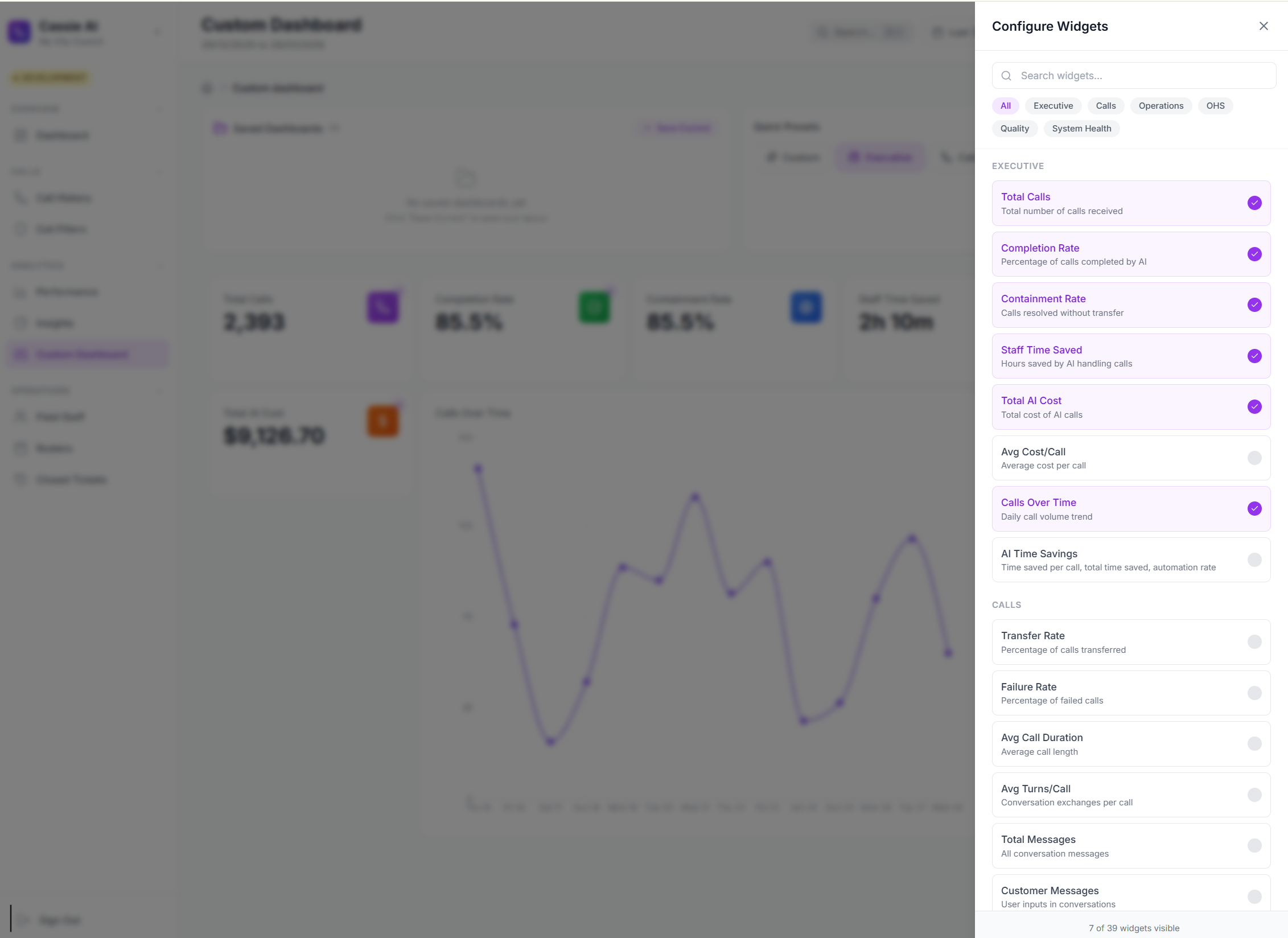 Custom Dashboard Configuration
